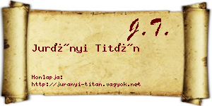 Jurányi Titán névjegykártya